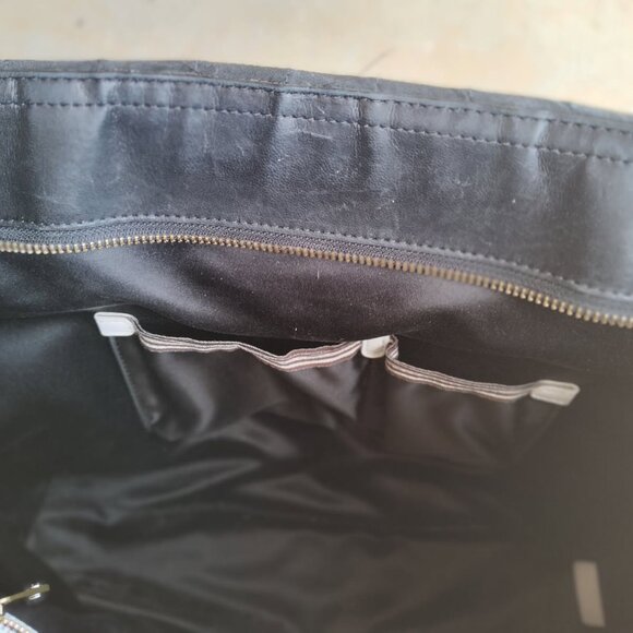 Henri Bendel 712 Zip Tote Purse Classy Black Leather Workbag - Picture 8 of 8